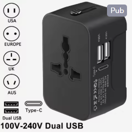 Adaptateur de Voyage Universel USB-C - 150+ Pays