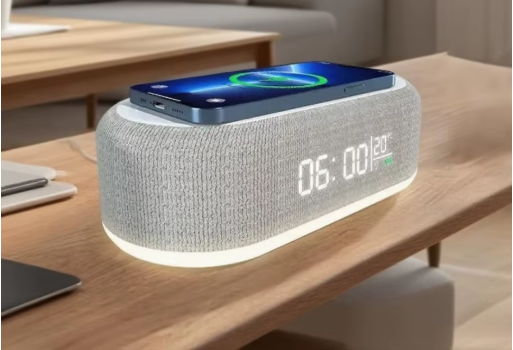 Réveil Digital 4-en-1 avec Chargeur Sans Fil et Veilleuse