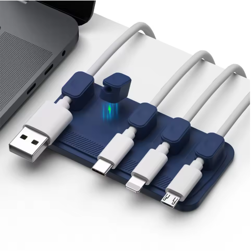 Range-Câbles Aimanté 5 Clips Organisateur de Bureau