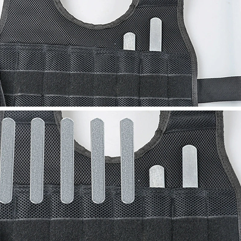 Gilet lesté réglable 20/50kg - Veste de musculation pour boxe, course et fitness
