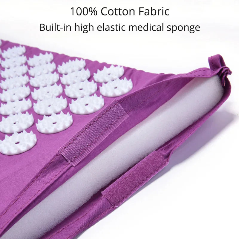 Tapis d'acupression avec oreiller - Set relaxation dos et nuque