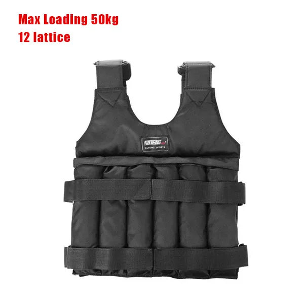 Gilet lesté réglable 20/50kg - Veste de musculation pour boxe, course et fitness