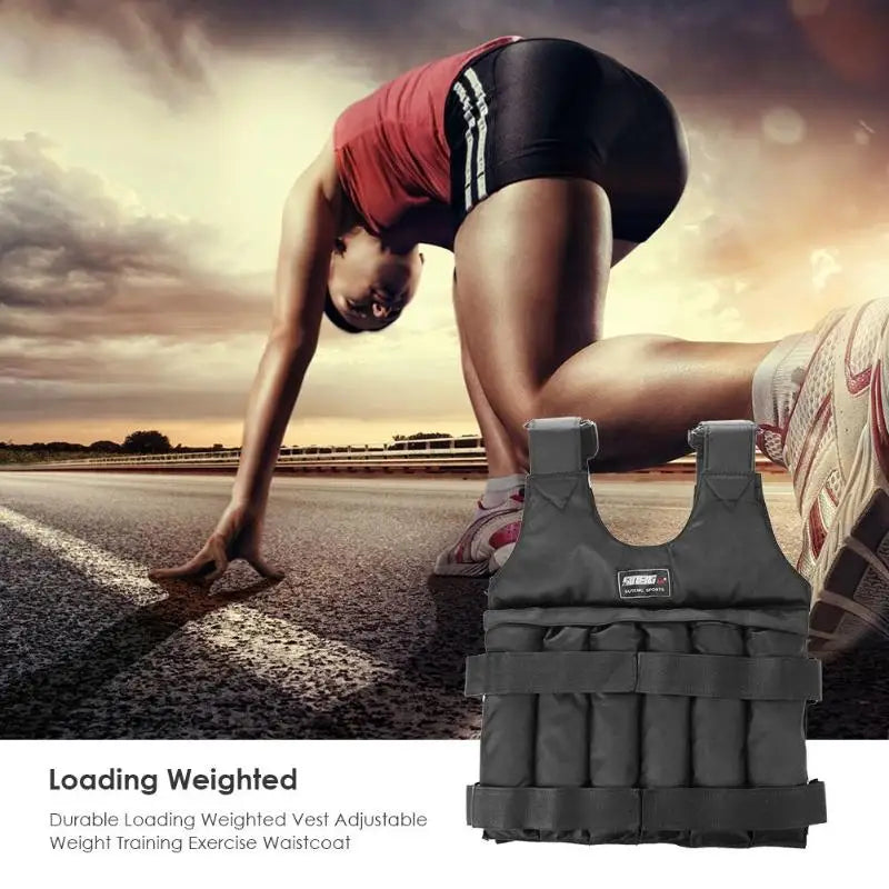 Gilet lesté réglable 20/50kg - Veste de musculation pour boxe, course et fitness