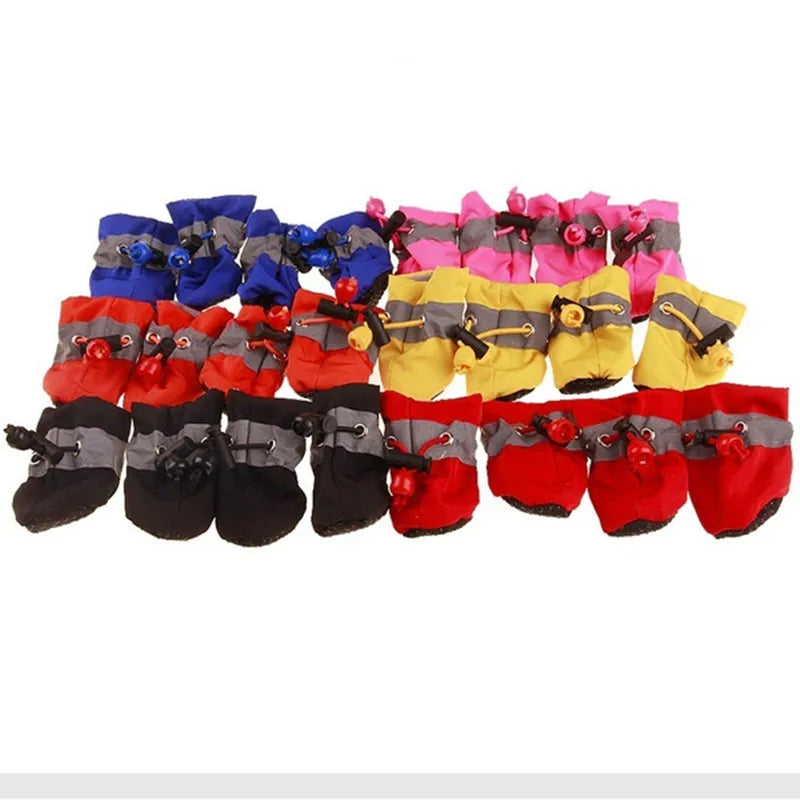 Chaussons imperméables pour chien et chat - Bottes antidérapantes, lot de 4, protection pluie et neige