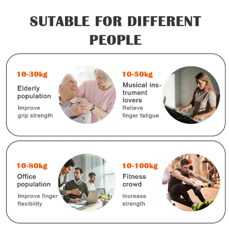 Pince de musculation main réglable 5-100kg - Extenseur de poignet, renforcement musculaire et récupération