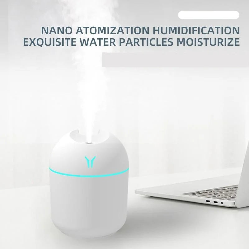 Mini humidificateur diffuseur d'huiles essentielles USB 250ML - Lumière LED, brumisateur silencieux