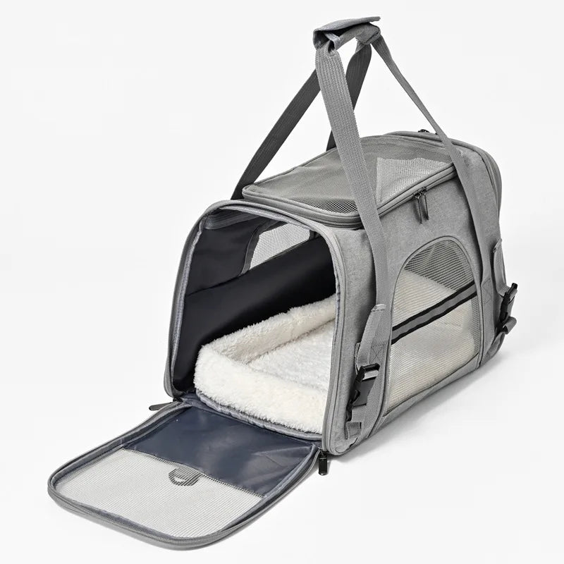 Sac à dos de transport pour animaux de compagnie - Pliable, respirant, idéal voyage chat et chien