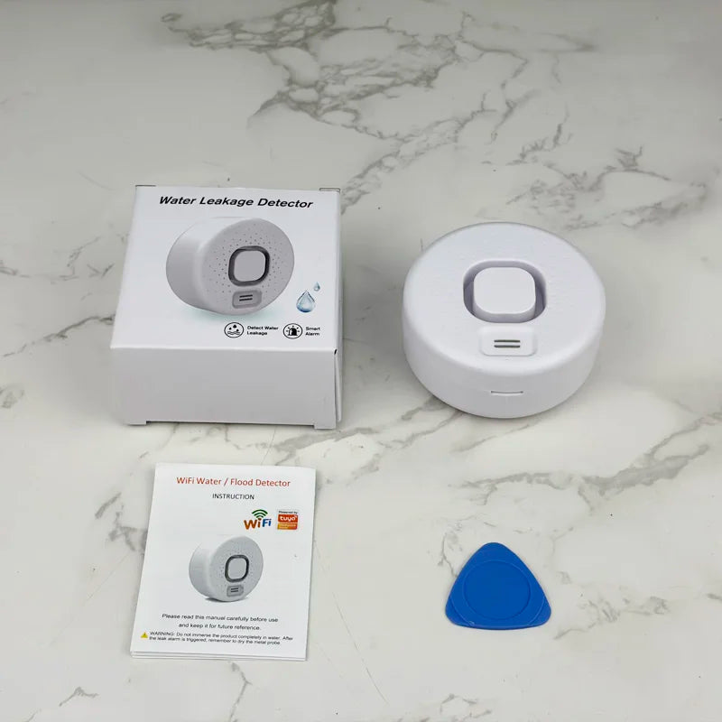 Détecteur de fuite d'eau WiFi intelligent - Alarme sonore haute intensité, alerte à distance via application