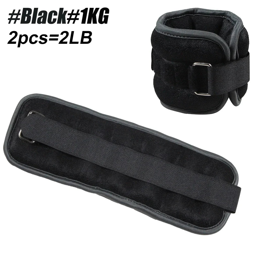 Poids de cheville et poignet réglables - Lestés 0,5-1kg, paire, sangle ajustable pour course et fitness