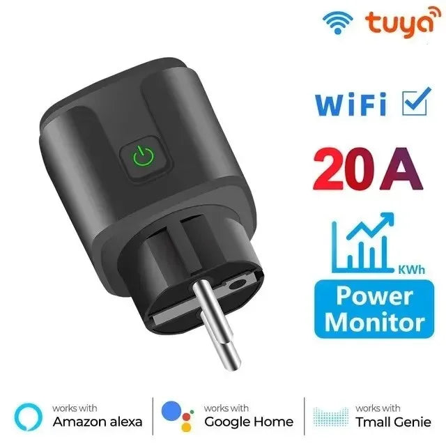 Prise connectée WiFi 16A/20A - mesure de consommation, programmable, compatible Alexa/Google Home