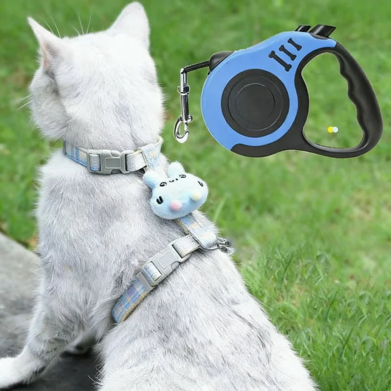 Laisse rétractable pour chien - Enrouleur automatique 3m/5m, nylon résistant