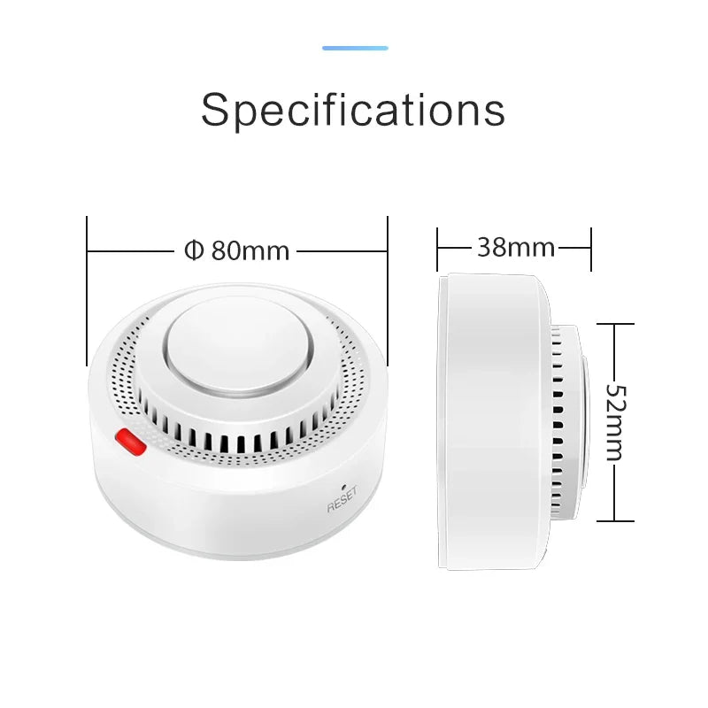 Détecteur de fumée intelligent WiFi - Protection incendie, alarme 85dB, application Smart Life