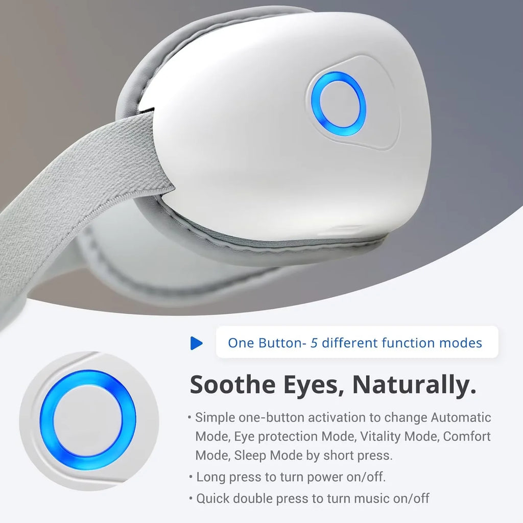 Masseur oculaire intelligent - Airbag, vibration et musique Bluetooth, pliable
