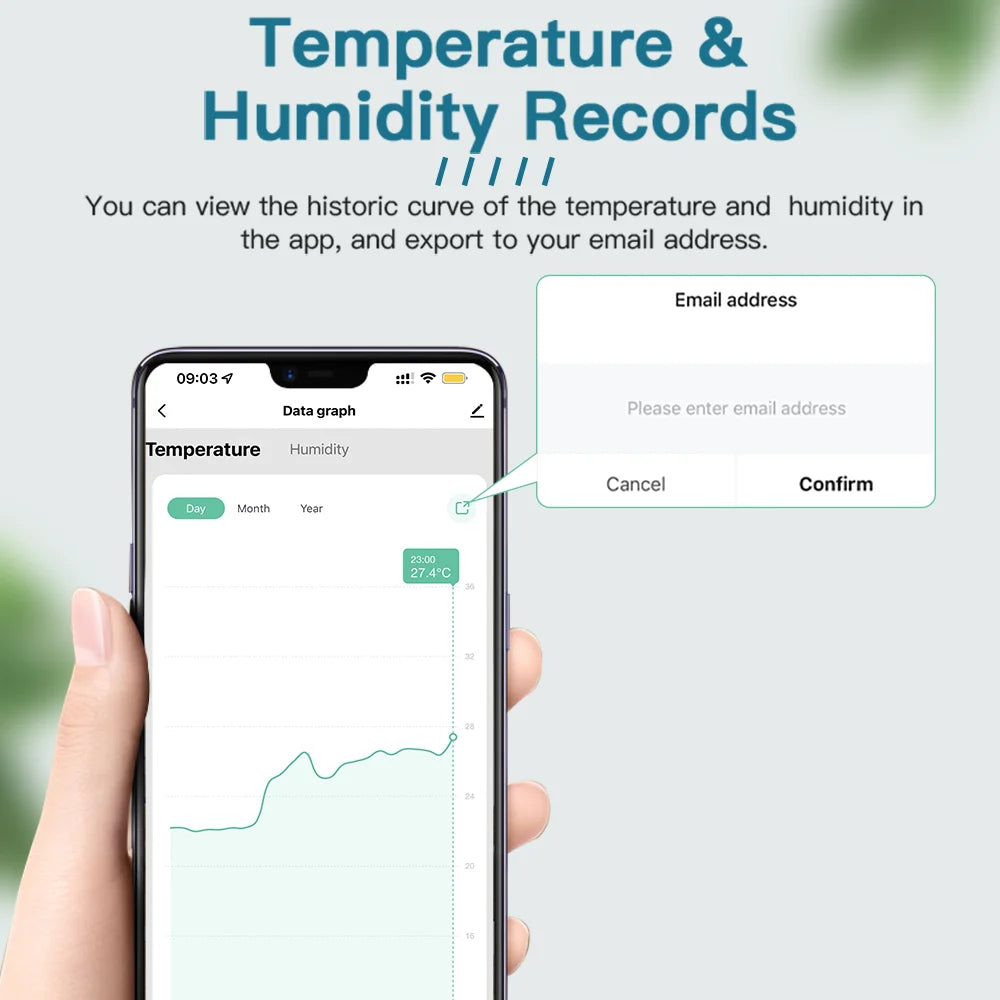Capteur de température et d'humidité WiFi - Écran rétroéclairé, compatible Alexa et Google Home