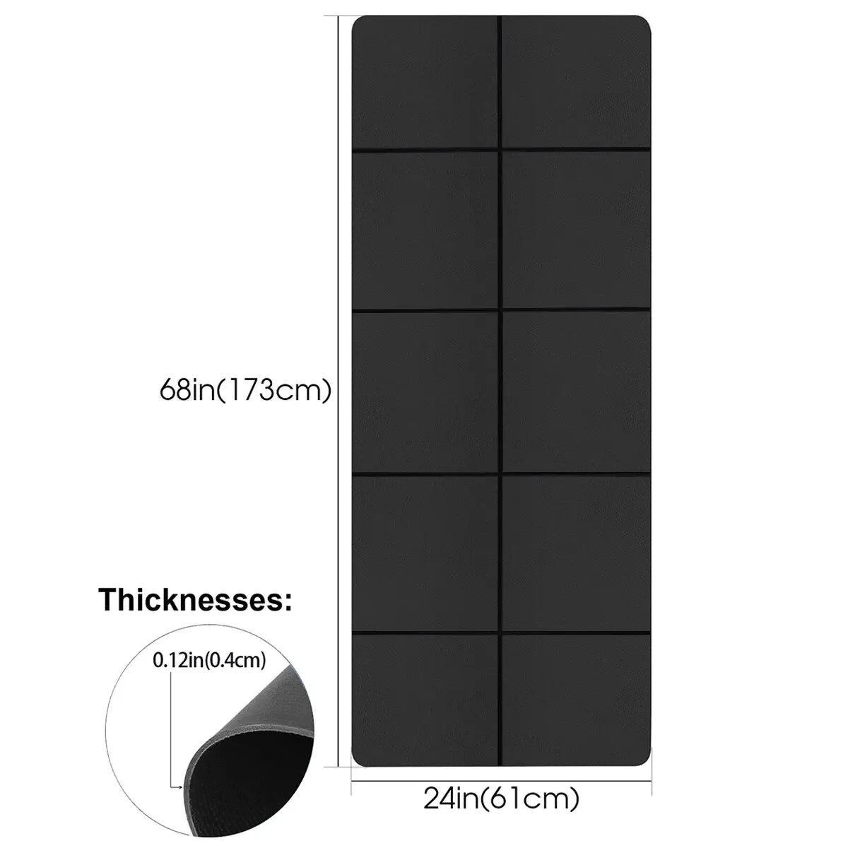 Tapis de yoga sportif en EVA - Confortable, 4mm d'épaisseur, pour yoga, pilates et gymnastique