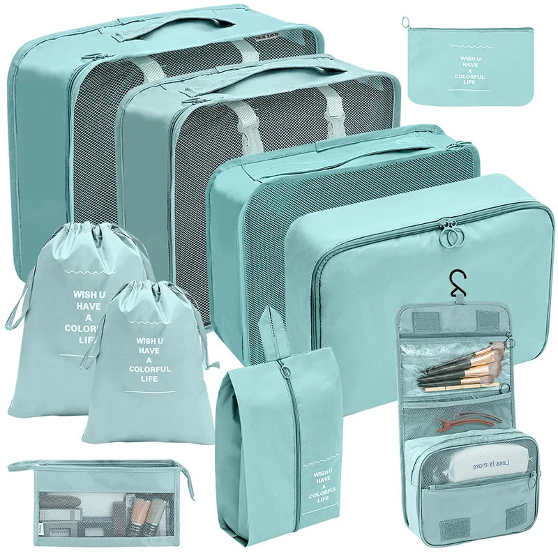 Ensemble de cubes de rangement pour valise, organiseur de voyage pliable (7 pièces)