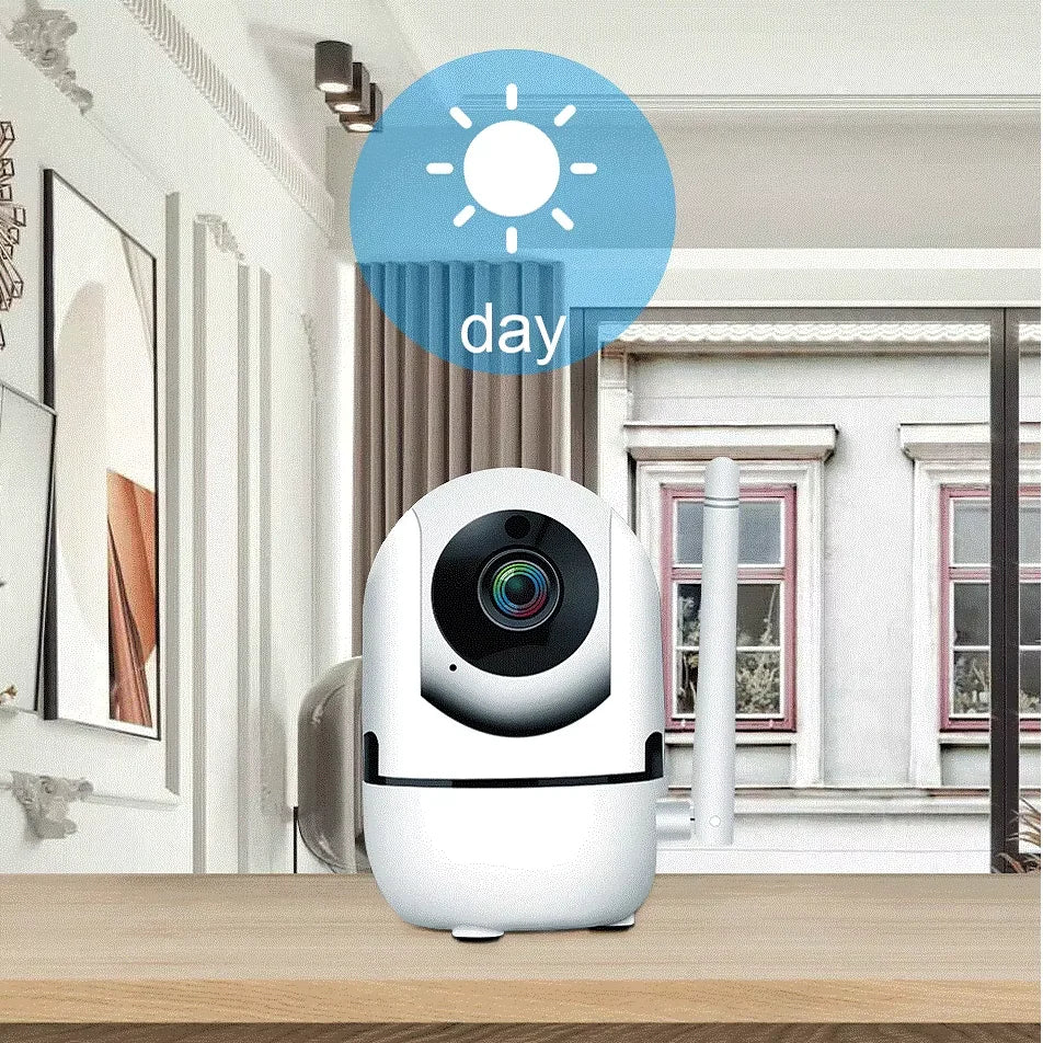 Caméra de surveillance WiFi intérieure - rotation 360°, vision nocturne, application YCC365
