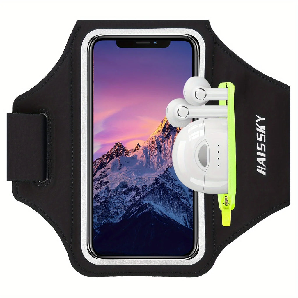 Brassard de sport HAISSKY — étanche, pour course à pied, compatible iPhone/Samsung