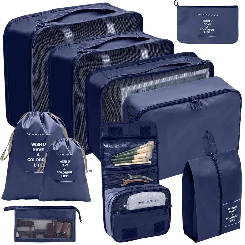 Ensemble de cubes de rangement pour valise, organiseur de voyage pliable (7 pièces)