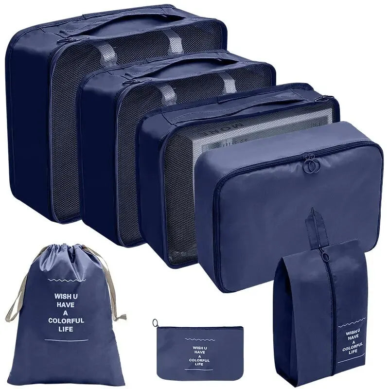 Ensemble de cubes de rangement pour valise, organiseur de voyage pliable (7 pièces)