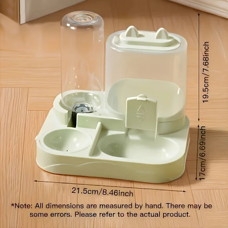 Distributeur automatique de croquettes 2-en-1 - Eau et nourriture sèche pour chat et petit chien