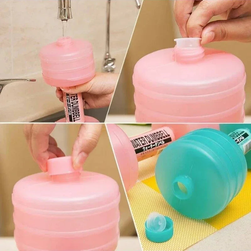 Haltères d'eau réglables 2x1L - Pliables, idéal voyage et fitness à domicile