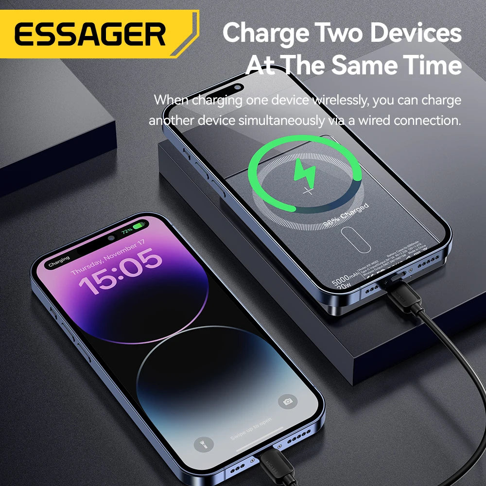 Batterie externe magnétique sans fil 5000mAh - compatible MagSafe
