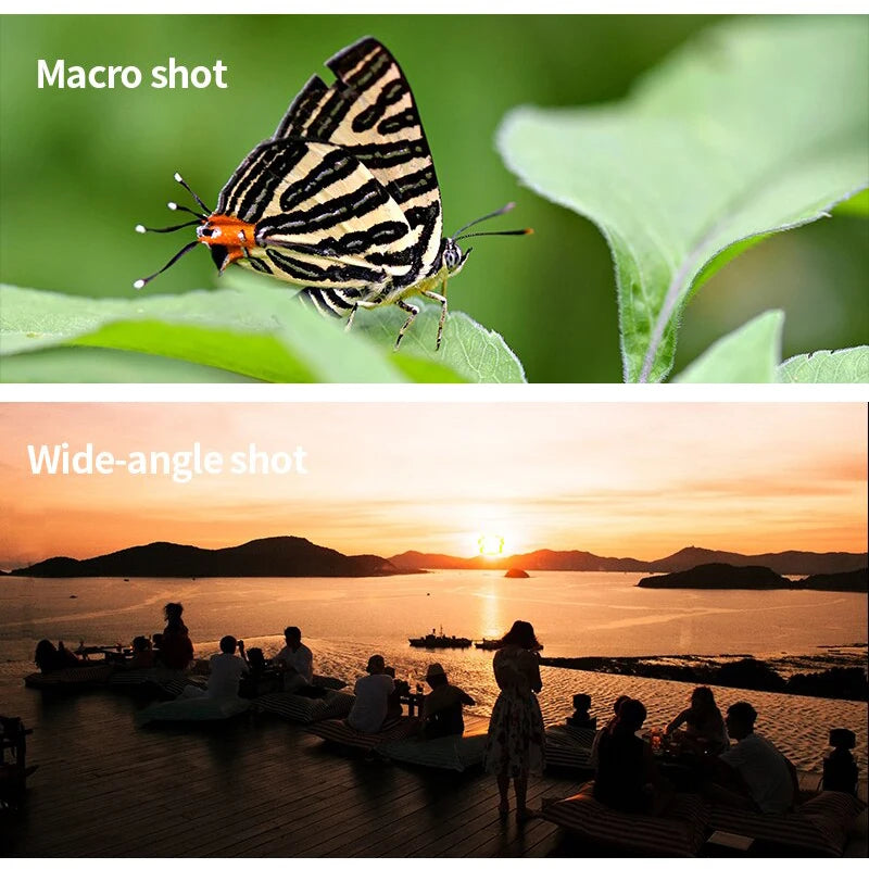 Kit 3 lentilles smartphone - fisheye, grand-angle, macro