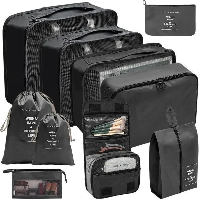 Ensemble de cubes de rangement pour valise, organiseur de voyage pliable (7 pièces)