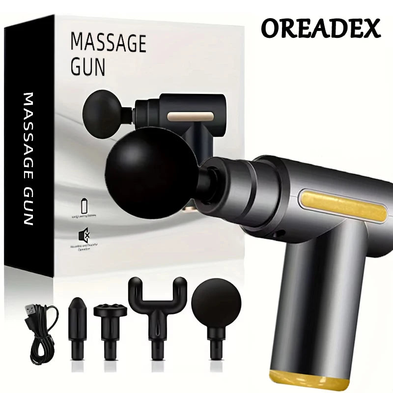 Pistolet de massage fascia portatif - Masseur musculaire USB 6 niveaux d'intensité