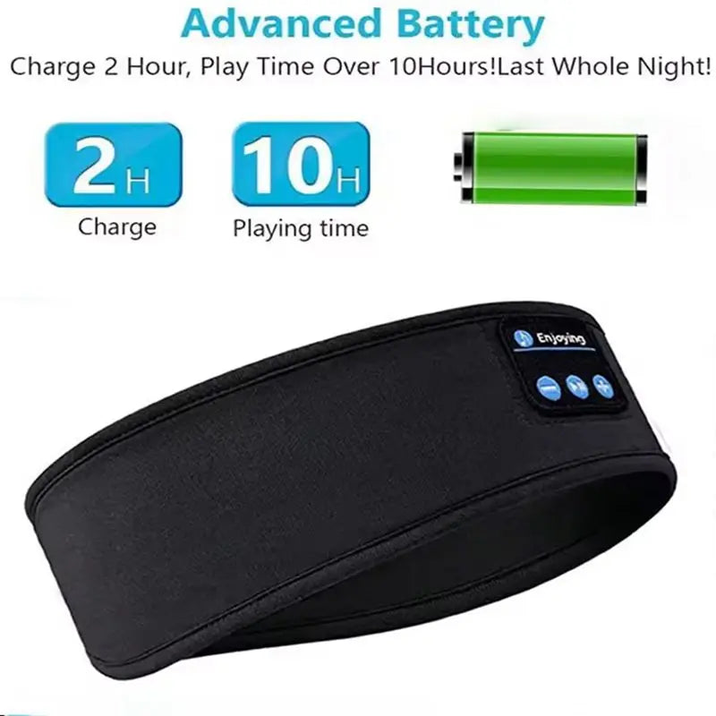 Bandeau de sommeil Bluetooth sans fil - Masque musical pour les yeux, casque sport pour yoga et course