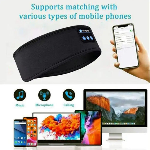 Bandeau de sommeil Bluetooth sans fil - Masque musical pour les yeux, casque sport pour yoga et course