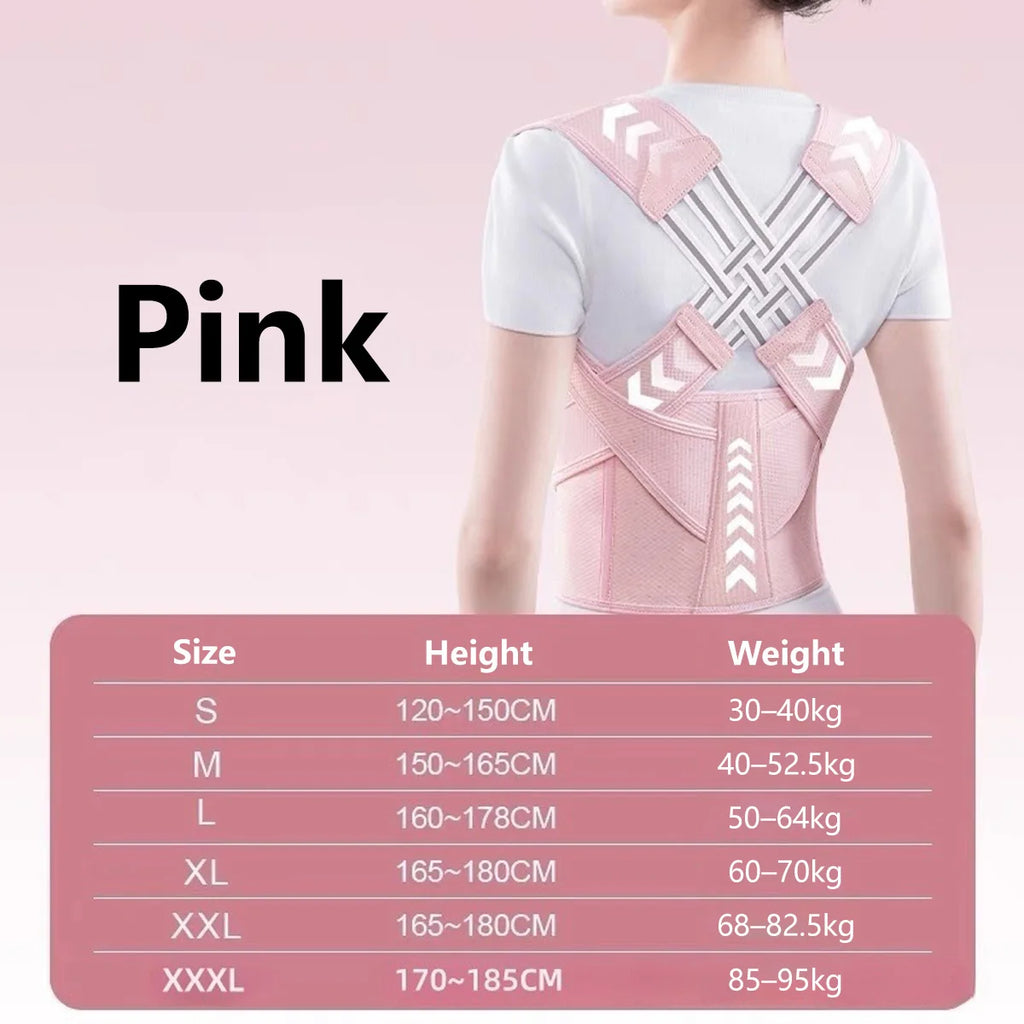 Correcteur de posture réglable — maintien du dos, discret sous les vêtements