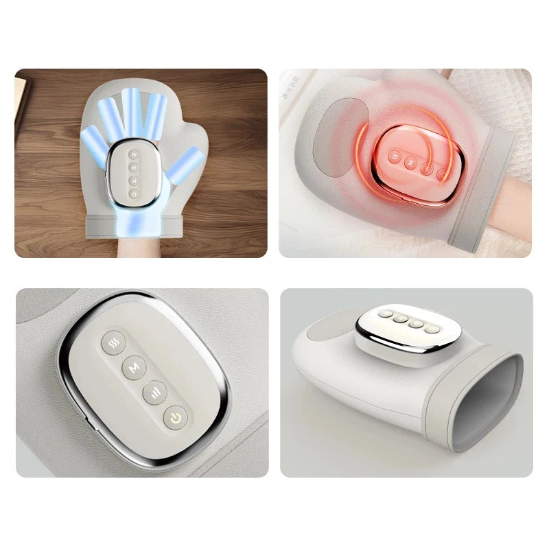 Gants de massage électriques pour les mains - Airbag, vibration et chaleur, canal carpien
