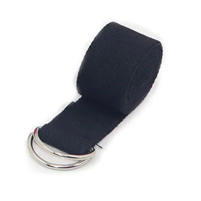 Sangle d'étirement yoga 183cm - Ceinture fitness réglable en coton, D-ring, pilates et stretching