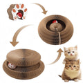 Griffoir pliant en carton pour chat - Multi-niveaux avec clochette et herbe à chat