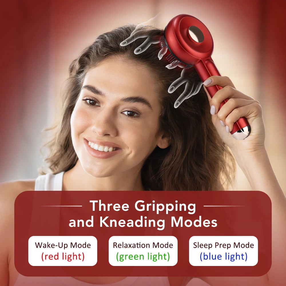 Peigne de massage électrique pour cuir chevelu - Lumière rouge infrarouge, anti-chute de cheveux