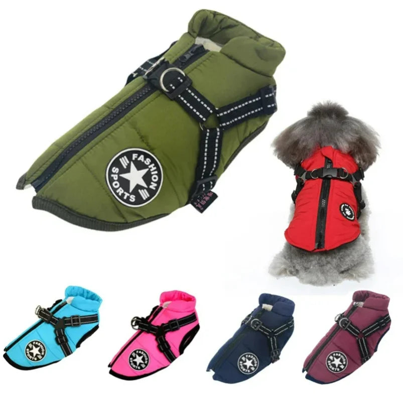 Veste imperméable pour chien avec harnais intégré - Manteau chaud hiver, tailles S à XXXL