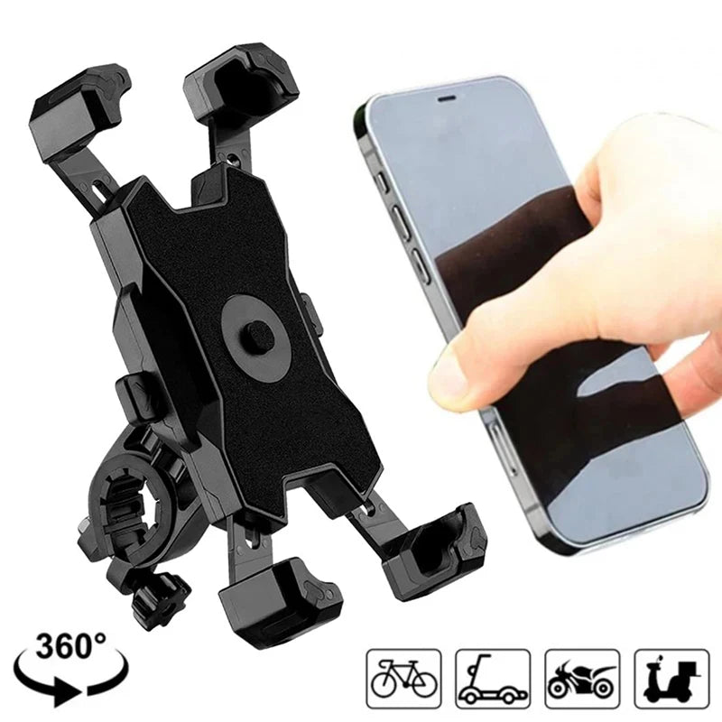 Support vélo/moto pour smartphone — rotatif 360°, antichoc, clip GPS