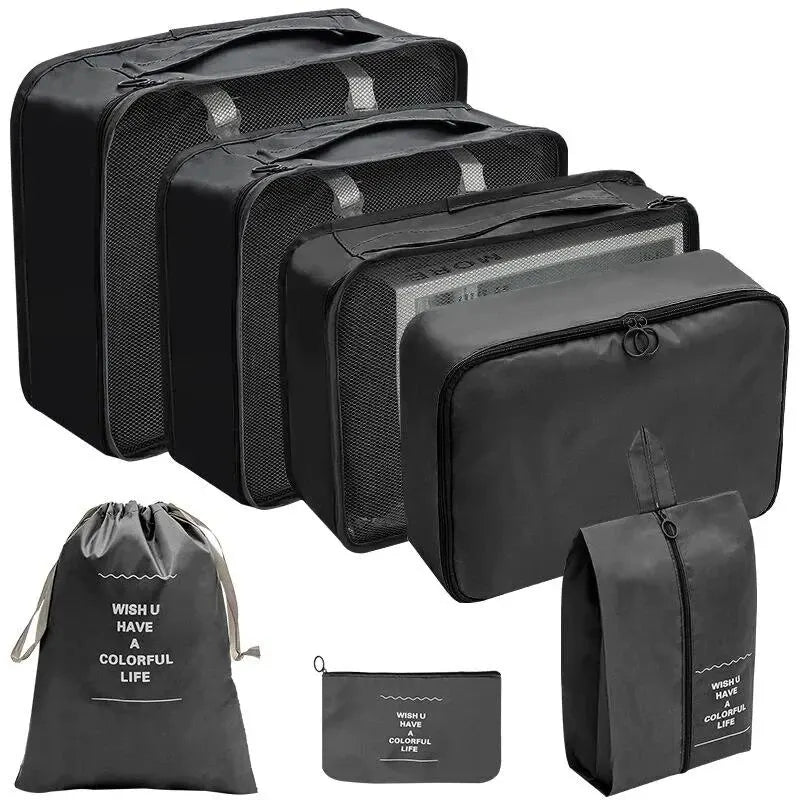 Ensemble de cubes de rangement pour valise, organiseur de voyage pliable (7 pièces)