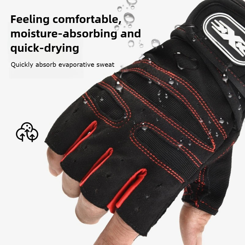 Gants d'entraînement fitness demi-doigt - Bracelet de poignet, musculation et haltérophilie