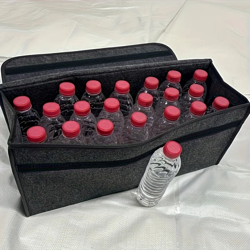 Organisateur de coffre de voiture pliable, multi-compartiments avec poignée ergonomique
