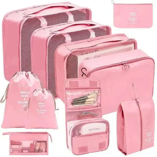 Ensemble de cubes de rangement pour valise, organiseur de voyage pliable (7 pièces)