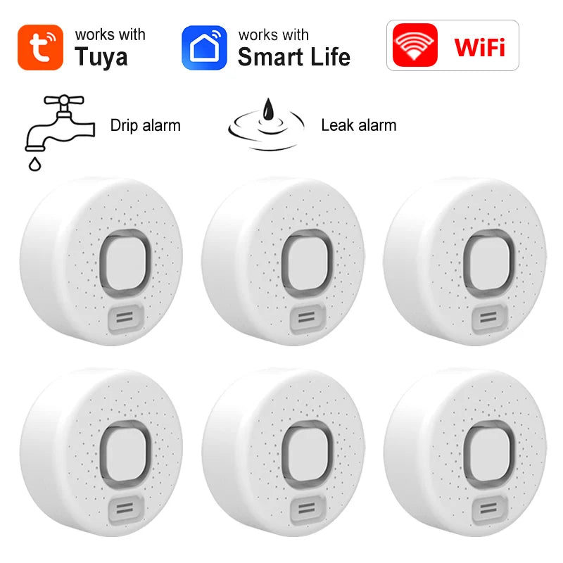 Détecteur de fuite d'eau WiFi intelligent - Alarme sonore haute intensité, alerte à distance via application