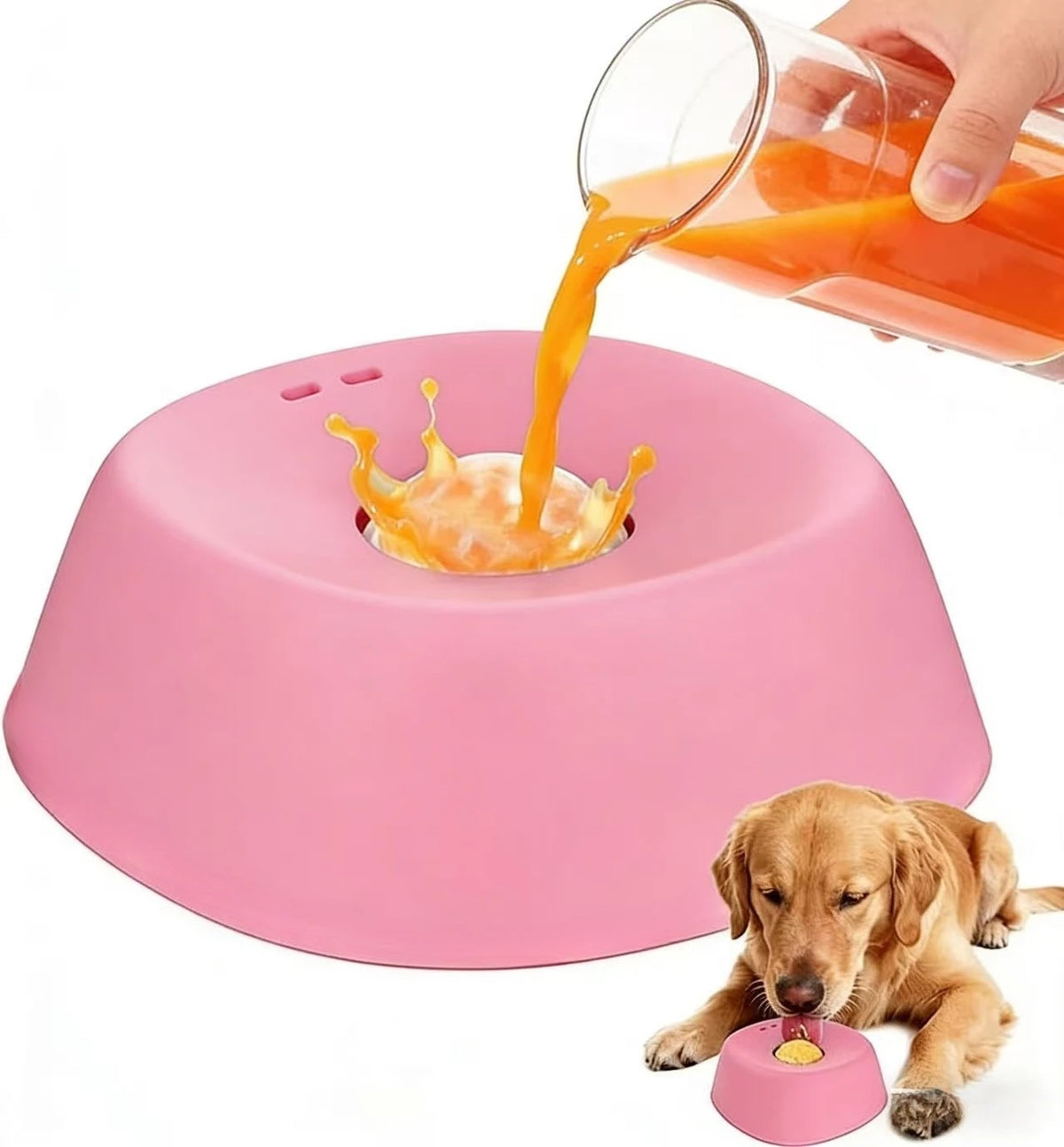 Gamelle anti-glouton pour chien - Bol antidérapant, ralentit la prise alimentaire