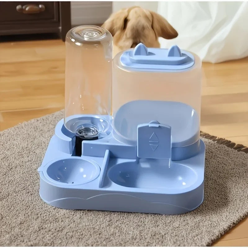 Distributeur automatique de croquettes 2-en-1 - Eau et nourriture sèche pour chat et petit chien