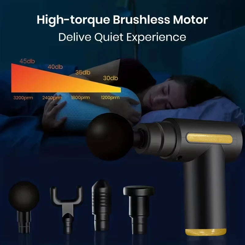Pistolet de massage fascia portatif - Masseur musculaire USB 6 niveaux d'intensité