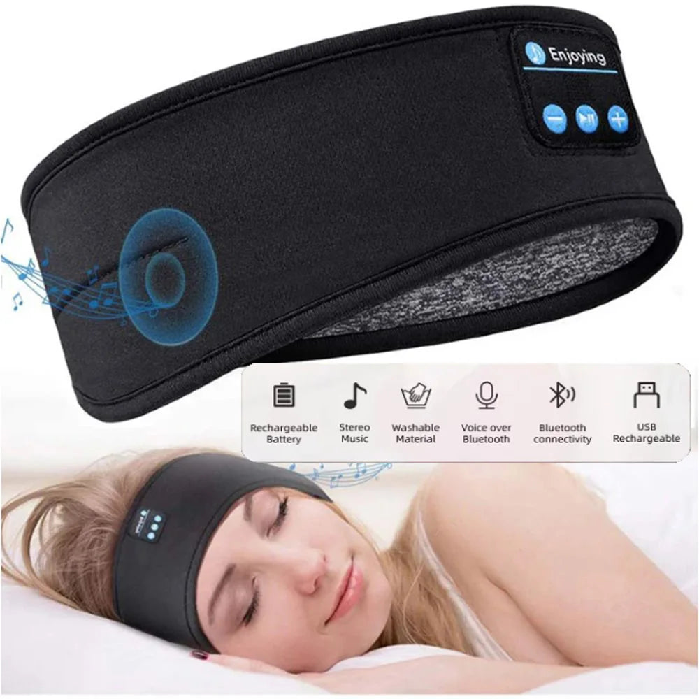 Bandeau de sommeil Bluetooth sans fil - Masque musical pour les yeux, casque sport pour yoga et course