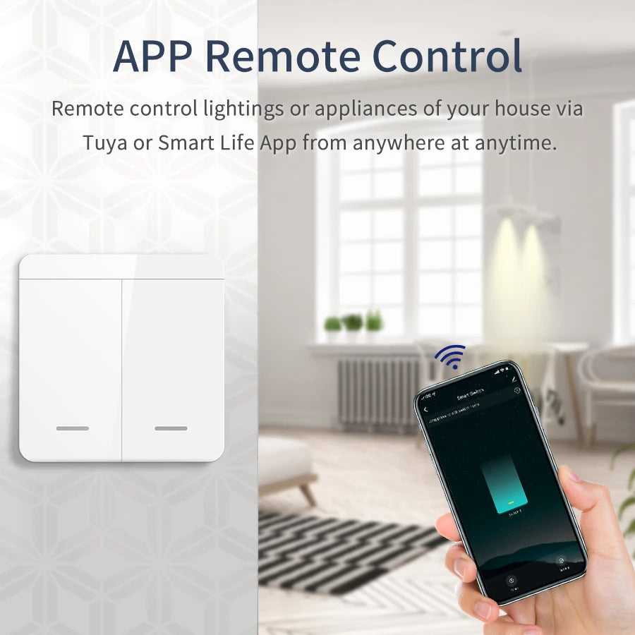 Interrupteur WiFi intelligent pour éclairage - Sans fil RF 433MHz, compatible Alexa et Google Home