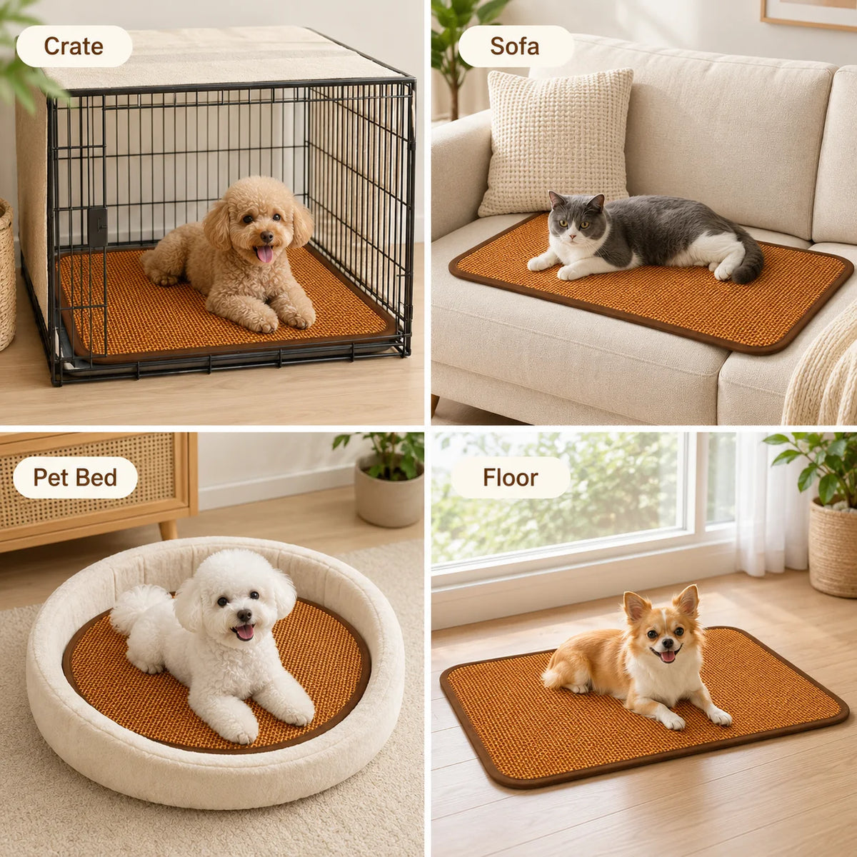 Tapis rafraîchissant pour chien et chat - Coussin respirant effet froid, été, niche et panier